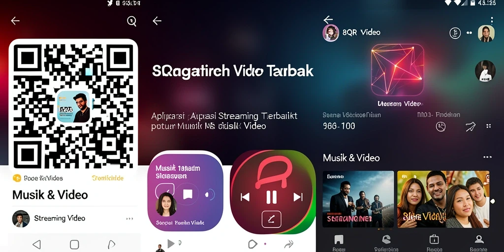 Antarmuka aplikasi 8QR menampilkan opsi streaming video yang mudah diakses.