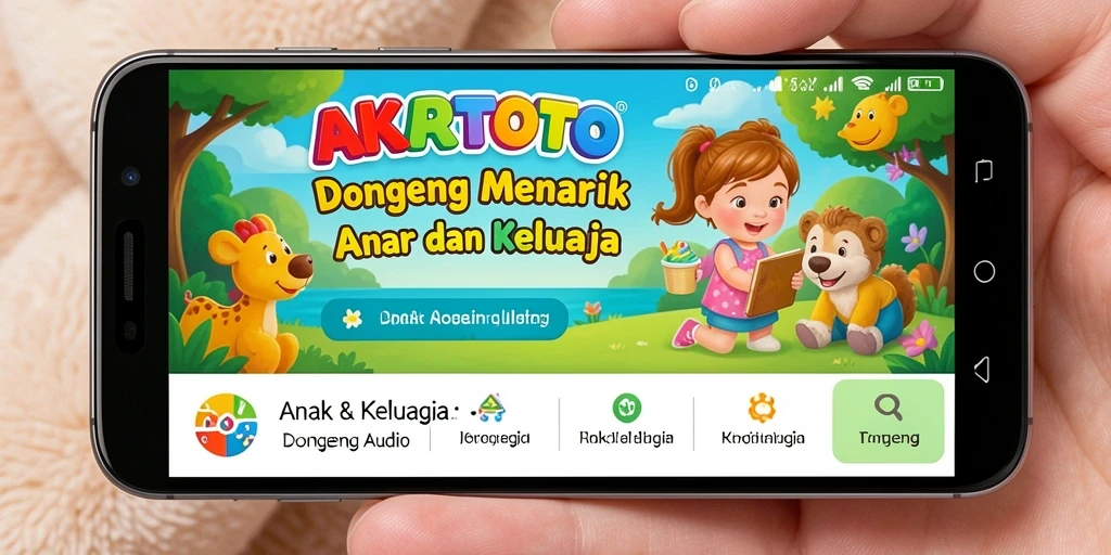 Antarmuka aplikasi AKARTOTO yang menarik dan ramah anak.