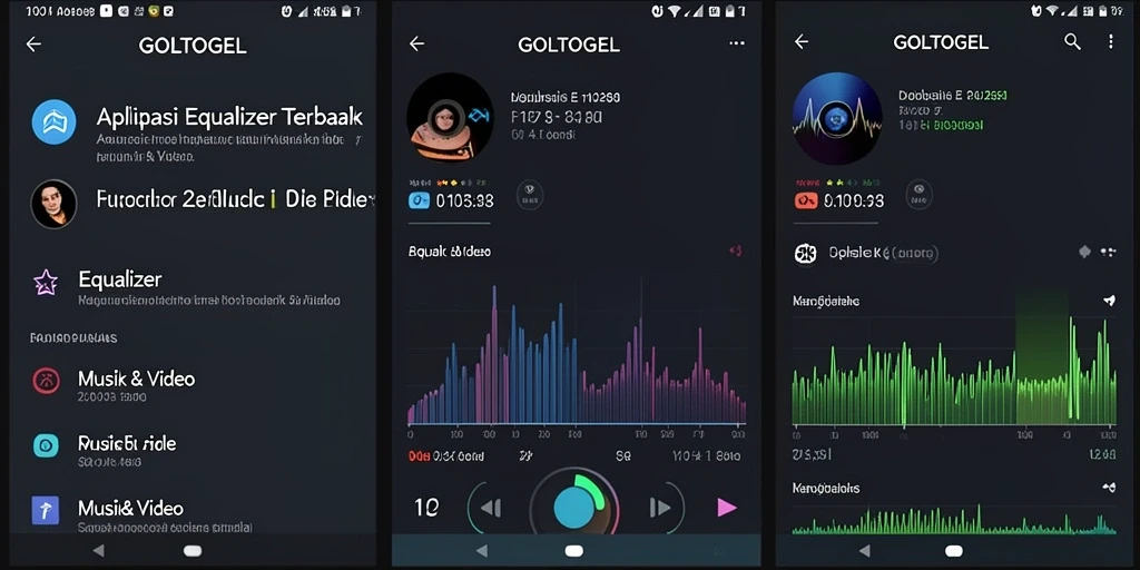 Antarmuka GOLTOGEL yang user-friendly dan fungsi Equalizer yang optimal.