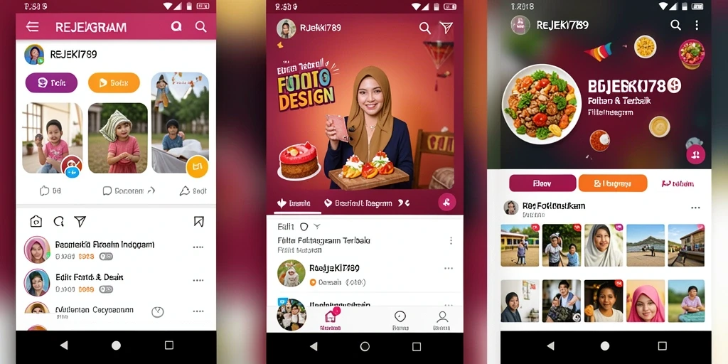 Screenshot aplikasi REJEKI789 menampilkan beragam filter Instagram yang menarik.