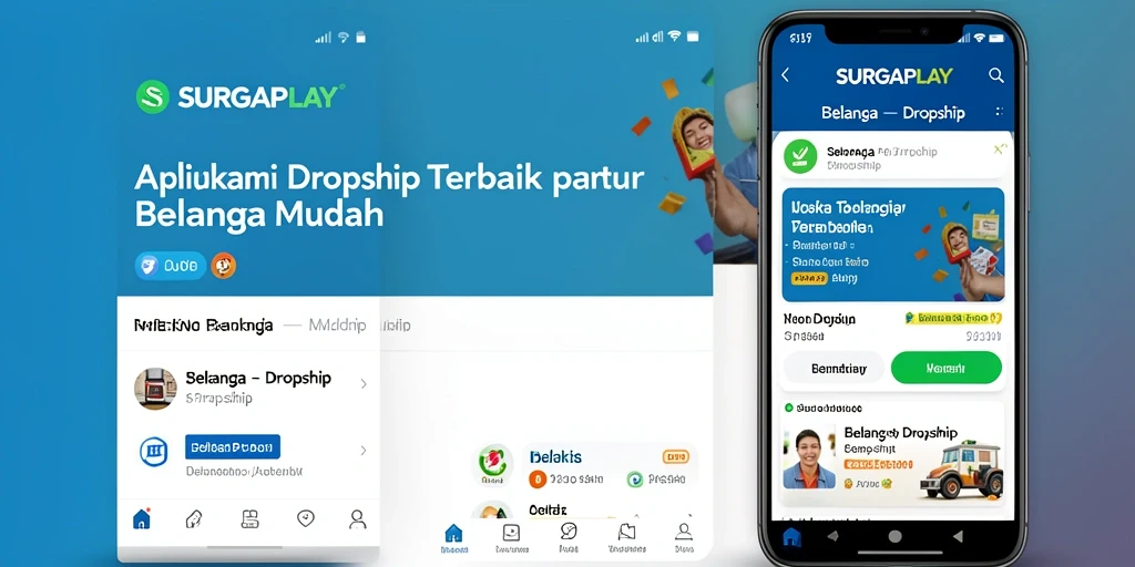 Antarmuka aplikasi Dropship SURGAPLAY yang user-friendly.